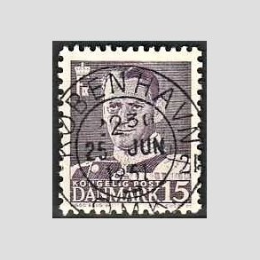 FRIMRKER DANMARK | 1950 - AFA 319 - Fr. IX 15 re grviolet - Lux Stemplet Kbenhavn