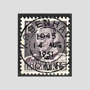 FRIMRKER DANMARK | 1950 - AFA 319 - Fr. IX 15 re grviolet - Lux Stemplet Kbenhavn