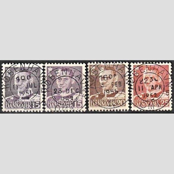 FRIMRKER DANMARK | 1950 - AFA 319,319a,320,321 - Fr. IX 15 re grviolet mv. - Lux Stemplet 