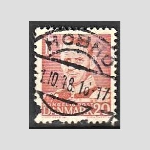 FRIMRKER DANMARK | 1948-50 - AFA 307 - Fr. IX 20 re rd - Pragt Stemplet Hobro