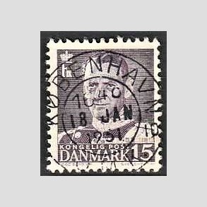 FRIMRKER DANMARK | 1950 - AFA 319 - Fr. IX 15 re grviolet - Lux Stemplet Kbenhavn