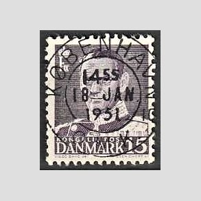 FRIMRKER DANMARK | 1950 - AFA 319 - Fr. IX 15 re grviolet - Lux Stemplet Kbenhavn