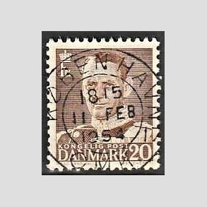 FRIMRKER DANMARK | 1950 - AFA 320 - Fr. IX 20 re brun - Lux Stemplet Kbenhavn