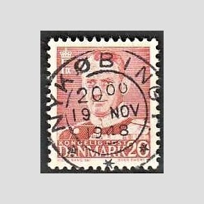FRIMRKER DANMARK | 1948-50 - AFA 307 - Fr. IX 20 re rd - Pragt Stemplet Nykbing