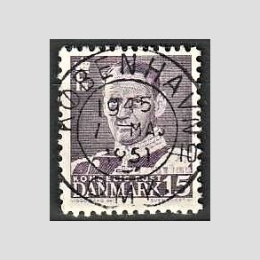 FRIMRKER DANMARK | 1950 - AFA 319 - Fr. IX 15 re grviolet - Lux Stemplet Kbenhavn