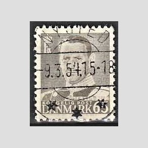 FRIMRKER DANMARK | 1952-53 - AFA 340 - Fr. IX 65 re gr - Lux Stemplet Nysted