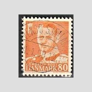 FRIMRKER DANMARK | 1952-53 - AFA 341 - Fr. IX 80 re orange - Lux Stemplet Veks Sjlland