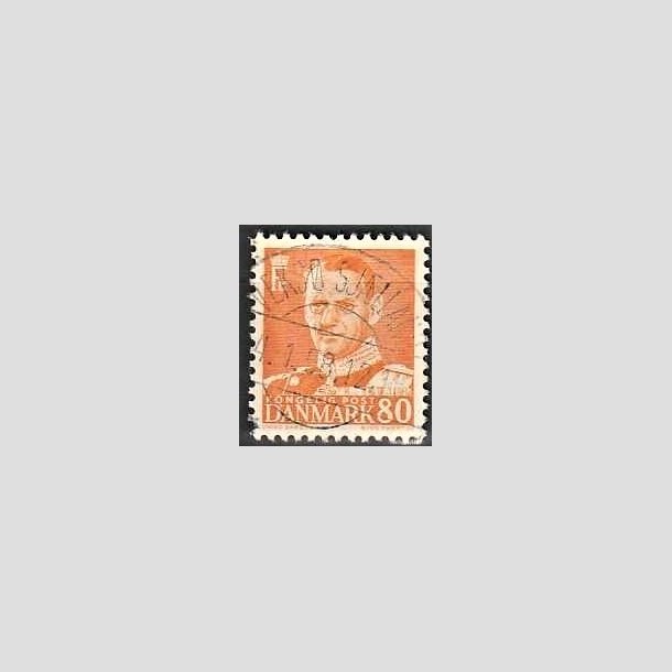 FRIMRKER DANMARK | 1952-53 - AFA 341 - Fr. IX 80 re orange - Lux Stemplet Veks Sjlland