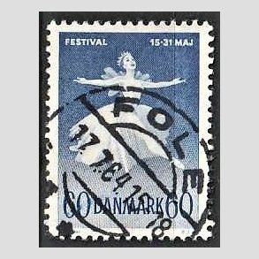 FRIM�RKER DANMARK | 1962 - AFA 406 - Ballet og musik - 60 �re bl� - Pragt Stemplet Fole