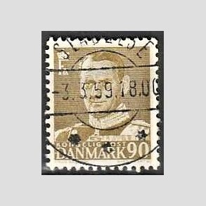FRIMRKER DANMARK | 1952-53 - AFA 342 - Fr. IX 90 re oliven - Lux Stemplet Slagelse