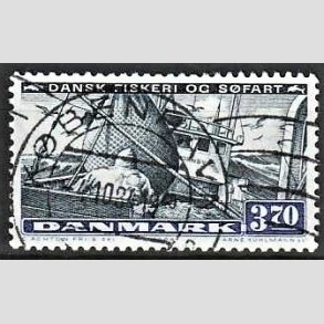 FRIM�RKER DANMARK | 1984 - AFA 812 - Fiskeri og s�fart - 3,70 Kr. sortbl�/b�rkbl� - Pragt Stemplet K�benhavn
