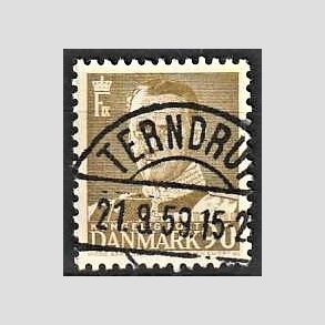 FRIMRKER DANMARK | 1952-53 - AFA 342 - Fr. IX 90 re oliven - Lux Stemplet Terndrup