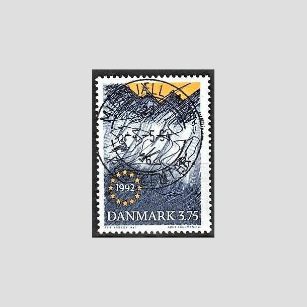 FRIMRKER DANMARK | 1992 - AFA 1027 - EFs indre marked - 3,75 kr. bl/gul - Pragt Stemplet