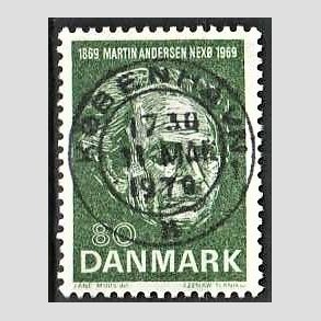 FRIM�RKER DANMARK | 1969 - AFA 485 - Martin Andersen Nex� - 80 �re gr�n - Pragt Stemplet K�benhavn