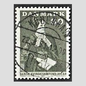 FRIM�RKER DANMARK | 1971 - AFA 509 - Dansk Kvindesamfund 100 �r - 80 �re gr�gr�n - Pragt Stemplet