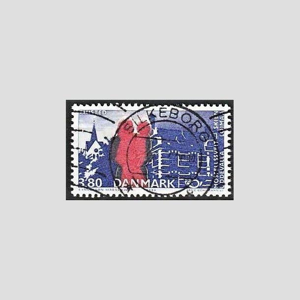 FRIMRKER DANMARK | 1986 - AFA 860 - Venskabsbyer - 3,80 Kr. rd/bl - Pragt Stemplet Silkeborg