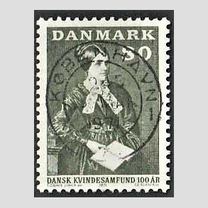 FRIM�RKER DANMARK | 1971 - AFA 509 - Dansk Kvindesamfund 100 �r - 80 �re gr�gr�n - Pragt Stemplet 
