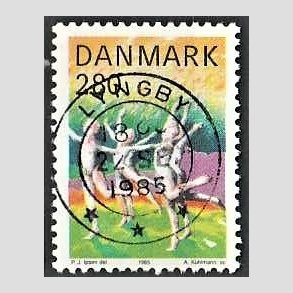 FRIM�RKER DANMARK | 1985 - AFA 836 - Sport - 2,80 Kr. flerfarvet - Pragt Stemplet Lyngby