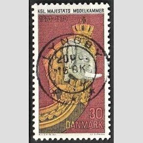 FRIM�RKER DANMARK | 1970 - AFA 498 - Orlogsmuseet 300 �r - 30 �re flerfarvet - Pragt Stemplet Lyngby