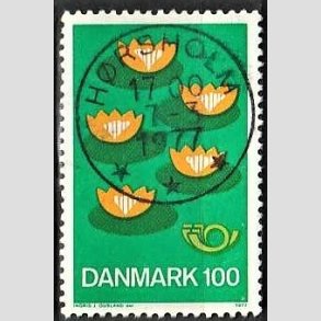 FRIM�RKER DANMARK | 1977 - AFA 631 - F�llesnordisk udgave - 100 �re gr�n/gul/m�rk - Pragt Stemplet H�rsholm