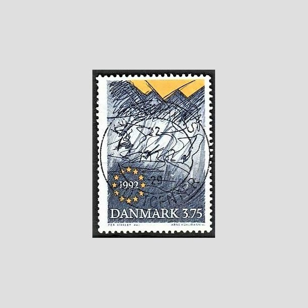 FRIMRKER DANMARK | 1992 - AFA 1027 - EFs indre marked - 3,75 kr. bl/gul - Pragt Stemplet 