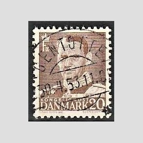 FRIMRKER DANMARK | 1950 - AFA 320 - Fr. IX 20 re brun - Lux Stemplet Gentofte