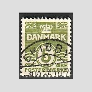 FRIM�RKER DANMARK | 1933 - AFA 199 - B�lgelinie 5 �re gr�n - Lux Stemplet Skibby