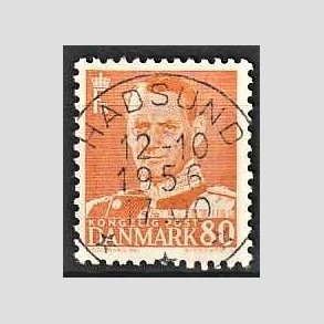 FRIMRKER DANMARK | 1952-53 - AFA 341 - Fr. IX 80 re orange - Lux Stemplet Hadsund