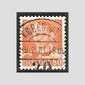 FRIMRKER DANMARK | 1952-53 - AFA 341 - Fr. IX 80 re orange - Lux Stemplet Kbenhavn