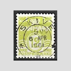 FRIM�RKER DANMARK | 1952-53 - AFA 335 - B�lgelinie 12 �re lysgr�n - Lux Stemplet Skive