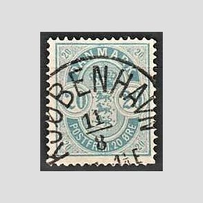 FRIM�RKER DANMARK | 1884-85 - AFA 36 - 20 �re bl� - Lux Stemplet Kj�benhavn