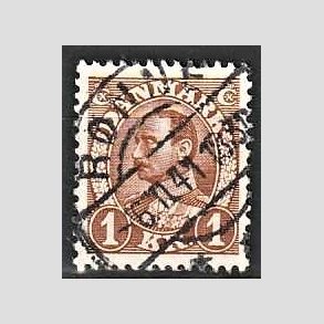 FRIMRKER DANMARK | 1934 - AFA 211 - Chr. X 1 Kr. brun - Pragt Stemplet Rnne