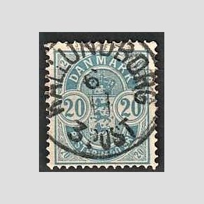 FRIM�RKER DANMARK | 1884-85 - AFA 36 - 20 �re bl� - Lux Stemplet Kallundborg