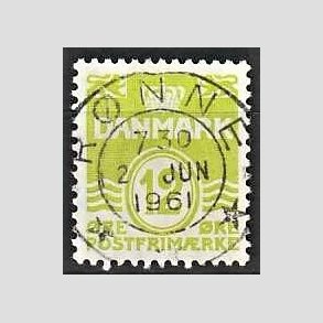 FRIM�RKER DANMARK | 1952-53 - AFA 335 - B�lgelinie 12 �re lysgr�n - Lux Stemplet R�nne