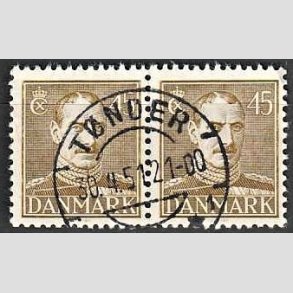 FRIMRKER DANMARK | 1946 - AFA 296 - Chr. X 45 re oliven i par - Lux Stemplet Tnder