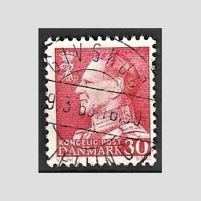 FRIMRKER DANMARK | 1961-62 - AFA 394 - Fr. IX 30 re rd - Lux Stemplet Givskud pr. Jelling