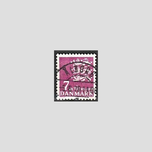 FRIMRKER DANMARK | 1978 - AFA 655 - Rigsvben 7 Kr. rdlilla - Pragt Stemplet lborg