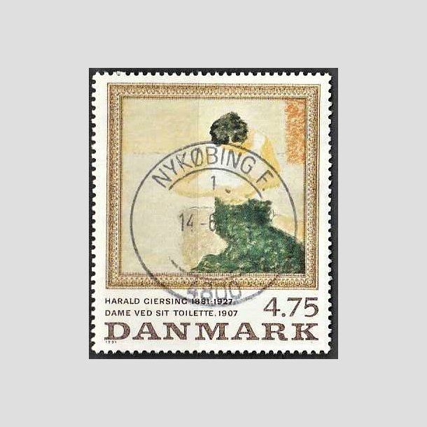 FRIMRKER DANMARK | 1991 - AFA 1005 - Harald Giersing - 4,75 Kr. flerfarvet - Pragt Stemplet Nykbing F