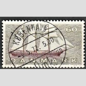 FRIM�RKER DANMARK | 1970 - AFA 505 - Dansk Skibsfart - 60 �re gr�oliv/r�dbrun - Pragt Stemplet K�benhavn