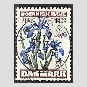FRIM�RKER DANMARK | 1974 - AFA 577 - Botanisk Have 100 �r. - 90 �re brun/bl�/gr�n - Pragt Stemplet V�rl�se