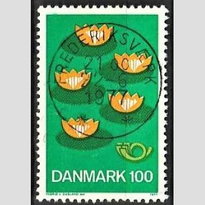 FRIM�RKER DANMARK | 1977 - AFA 631 - F�llesnordisk udgave - 100 �re gr�n/gul/m�rk - Pragt Stemplet Frederiksv�rk