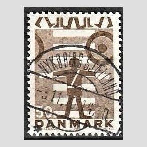 FRIMRKER DANMARK | 1970 - AFA 494 - Trafiksikkerhed - 50 re brun - Pragt Stemplet Nykbing Sjlland