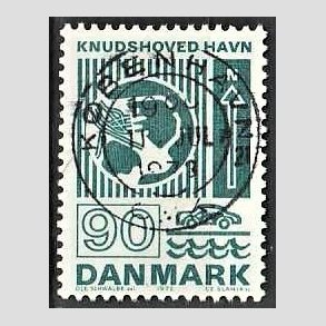 FRIM�RKER DANMARK | 1972 - AFA 537 - Trafiktekniske anl�g - 90 �re bl�gr�n - Pragt Stemplet K�benhavn