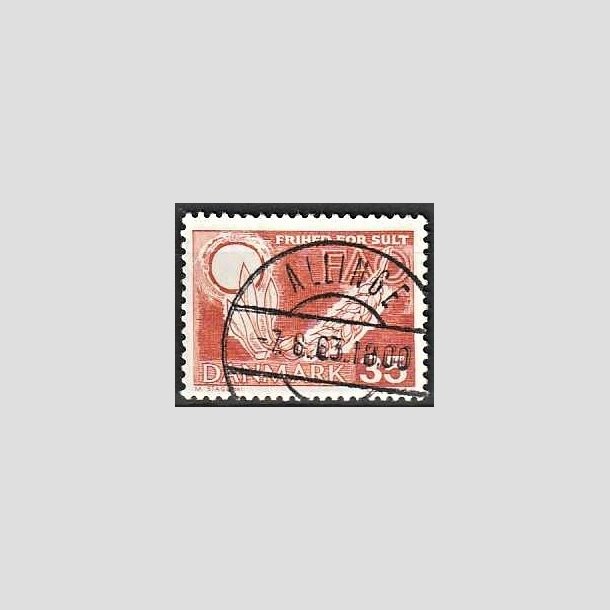 FRIMRKER DANMARK | 1963 - AFA 412 - FAO anti-hunger - 35 re brunrd - Lux Stemplet Allinge