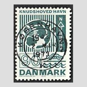FRIM�RKER DANMARK | 1972 - AFA 537 - Trafiktekniske anl�g - 90 �re bl�gr�n - Pragt Stemplet K�benhavn