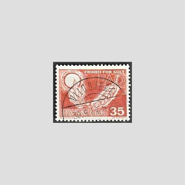 FRIMRKER DANMARK | 1963 - AFA 412 - FAO anti-hunger - 35 re brunrd - Lux Stemplet Vildbjerg