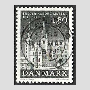 FRIM�RKER DANMARK | 1978 - AFA 657 - Frederiksborgmuseet 100 �r - 1,80 Kr. sortgr� - Pragt Stemplet �rhus C