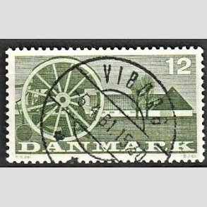 FRIM�RKER DANMARK | 1960 - AFA 381 - Landbrugsmotiver - 12 �re gr�n - Pragt Stemplet Viborg