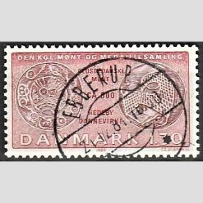 FRIM�RKER DANMARK | 1980 - AFA 708 - Gamle danske m�nter - 1,30 Kr. r�d/r�dbrun - Lux Stemplet Ebberup