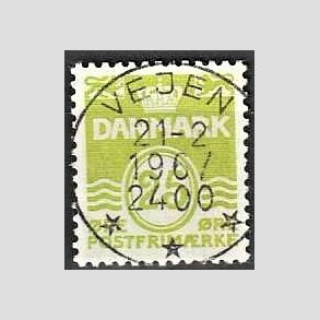 FRIM�RKER DANMARK | 1965 - AFA 430 - B�lgelinie 25 �re lysgr�n - Lux Stemplet Vejen